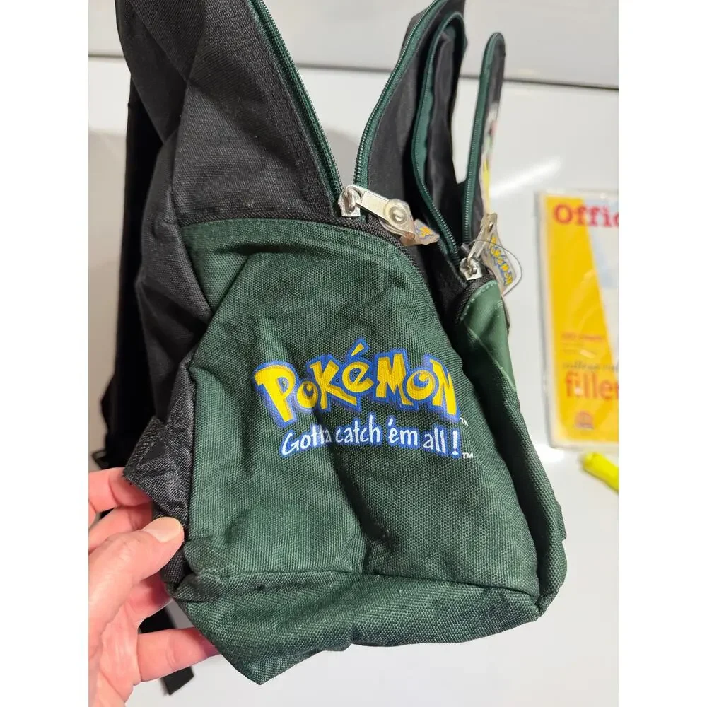 New NOS vintage NWT green pokermon backpack pikachu charmelon bulbasaur gotta